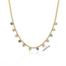 1 Peça Colar de Borla com Zircônia em Gota de Água Luxuoso para Mulheres e Meninas, Colar Gargantilha Feminino com Pingente em Forma de Lágrima, Borboleta e Coração, Banhado a Ouro 18k, Aço Inoxidável, Presente de Joias - 1 - Visão 18