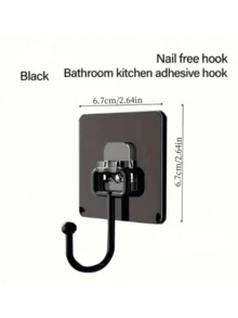 5 Peças de Ganchos de Parede Autoadesivos Pretos, Ganchos Autoadesivos Sem Furos, Ganchos Práticos, Ganchos de Parede, Ganchos de Plástico, Ganchos Multifuncionais Montados na Parede, Ganchos para Banheiro, Organizador de Cozinha e Banheiro - Design Sem Emendas, Sem Necessidade de Perfuração, Fácil de Usar, Adequado para Casas, Banheiros, Cozinhas, Escritórios, Pode Pendurar Toalhas, Chaves, Roupas, Copos, Pás, Abre-Latas, Tesouras, Etc. - gancho preto - Visão 10