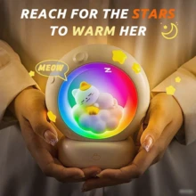 Luz nocturna de gato durmiendo RGB, luz de cama recargable por USB, luz LED colorida, lámpara de escritorio con función de degradado de color, diseño lindo, adecuada para luces decorativas en dormitorios, salas de estar y oficinas