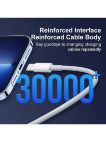 20W PD快充线 - Lightning接口，兼容苹果 14/13/12/11 Pro Max/Mini/14/8 Plus/X/XR/XS - 耐用USB-C接口，适用于游戏和耳机配件，支持快速充电和同步，圣诞节/家居礼品 - 白色 - 查看 5