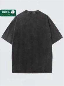 stema de colores clásico de surf, tela duradera lavable a máquina, camiseta de manga corta en estilo callejero de verano, ropa retro, material suave, adecuada para la playa y el ocio diario. - Negro - Ver 2