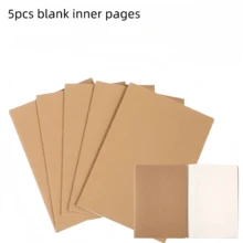 20pcs, 5pcs Small Size Kraft Paper Pocket Notebooks, Ideal For Travel, School And Office, Blank/Lined Pages, Diary/Memo Pad, Brown Cover, Back To School Supplies