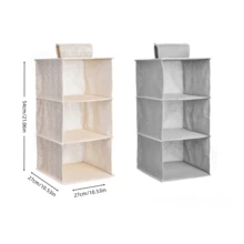 3/4/5 Tier Hanging Closet Organizer Rack, Space Saving, Foldable - Grey - View 6