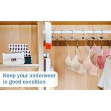 Perchas 10-30PCS Metal Ropa Interior Sujetador Rack Durable Moda Ropa Perchas gancho Lencería tienda Mostrar Percha con Clips - Dorado - Ver 6