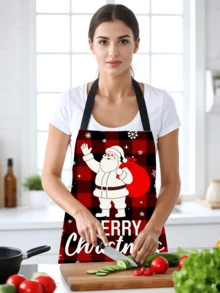 1 pièce Tablier édition limitée de Noël, tablier en lin durable, cadeau pour maman/amoureuse, tablier de cuisine pour fête de Noël, accessoire de cuisson, grande taille 55*68cm