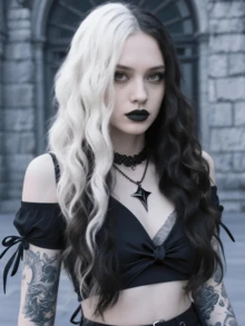 角色扮演假发 黑色挑染金色水波长卷发假发 26 英寸中分风格 Greta 万圣节圣诞节假发 服装假发 街头朋克假发 Y2K 摇滚假发 蓬松自然女士合成耐热纤维假发 适合日常派对假发 音乐节假发 前卫学院风格假发 现代时尚哥特式假发 - 挑染黑色 - 查看 4