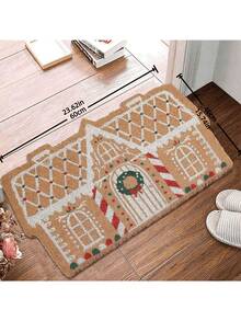 1 pieza Felpudo navideño, Felpudo de bienvenida, Alfombra de puerta trasera interior/exterior, Regalo, Adecuado para el hogar, decoración de sala de estar, dormitorio, porche, lavable a máquina, decoración navideña