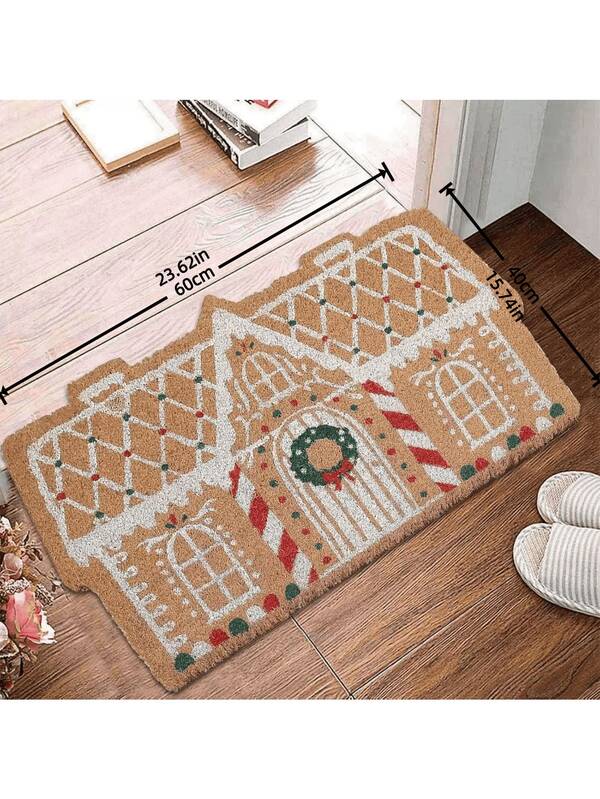 1pc Christmas Doormat, Welcome Mat, Indoor/Outdoor Rear Door Carpet, Gift, Suitable For Home, Living Room Decor, Bedroom, Porch, Machine Washable, Christmas Decoration