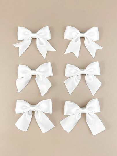 6 sztuk damskich, jednolitych, błyszczących, wstążkowych spinek do włosów, idealnych do dojazdów do pracy, szkoły, podróży, randek, codziennego noszenia, na przyjęcia urodzinowe, jako spinki do włosów, klamry do włosów, spinki do włosów, urocze akcesoria