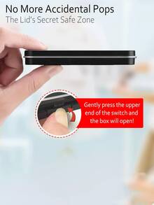 1pc/2pcs Multi-Functional Magnetic Sewing Needle Box - Stainless Steel Organizer, Strong Magnetic Attraction For Needles, Buttons & Craft Supplies - Portable Embroidery Accessory Storage Box, Magnetic Needle Holder With Clear Acrylic Cover - Powerful Sewing Pin Storage Box - & Visible Needle Holder For Sewing, Quilting & Crafts, Black Skylight Cover Magnetic Absorption Box, Magnetic Storage Box For Eyeshadow, Blush, Lipstick Samples - Black - View 6