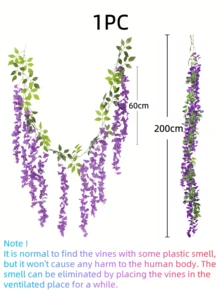 Nejlue Artificial Flowers/Plants1111 Home & Living 1 Set de 10 flores de 6 pies de Glicinia artificial, flores de vid falsas de plástico decorativas, para cubrir y envolver techos, decoración del hogar, decoración de habitaciones, decoración de jardines, decoración de paredes, decoración interior y exterior, decoración de dormitorios, decoración de bodas, decoración de mesas, decoraciones de fiestas, decoraciones de Halloween, decoraciones de cumpleaños, decoraciones navideñas, decoraciones de árboles de Navidad, guirnaldas navideñas