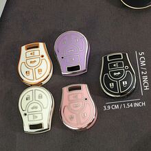 1pc Nissan Sylphy/Sunny/Tiida/Livina/Bluebird Key Fob Cover Case Holder - Multicolor - View 3