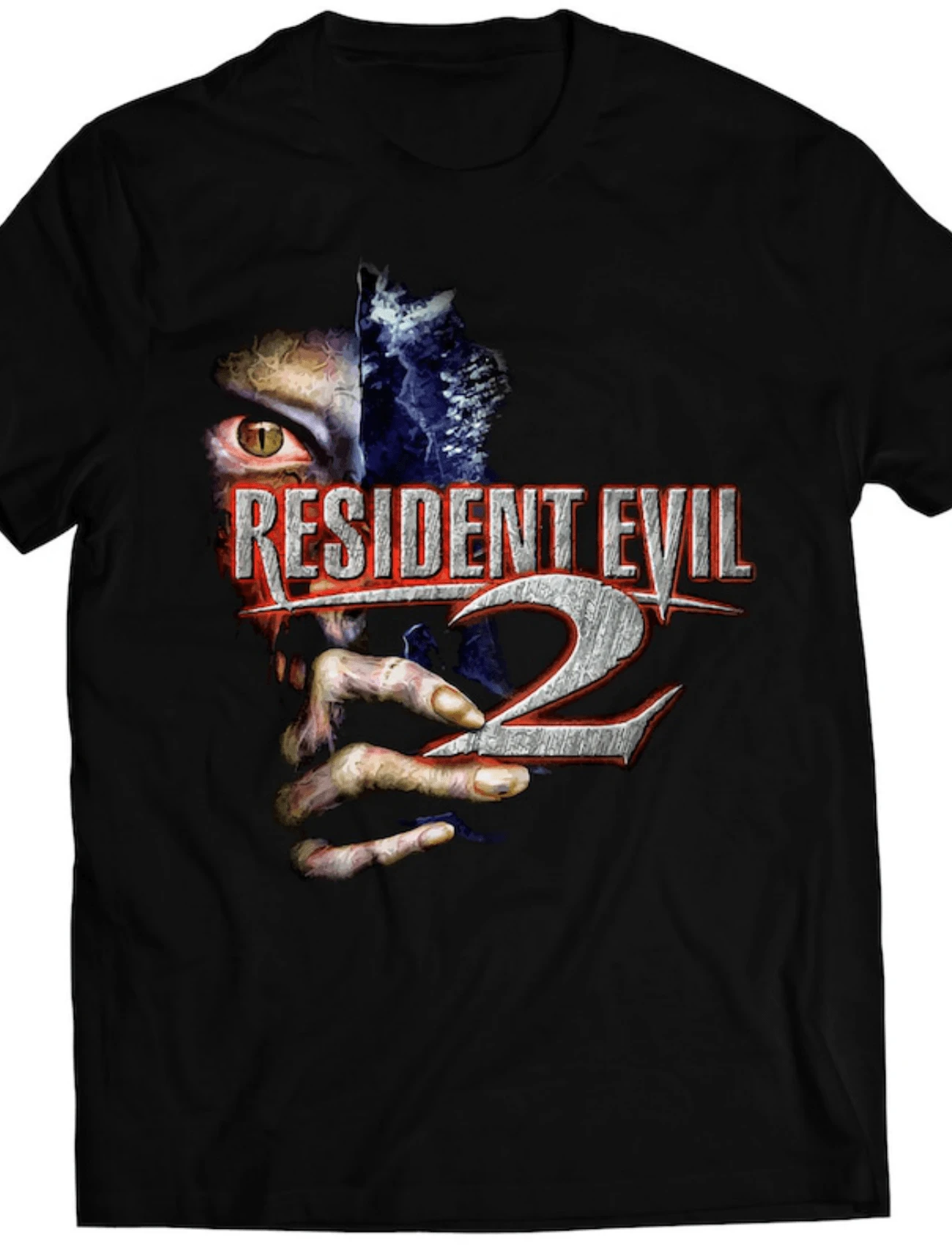 Residence Evil 2 Zombie Face V2 Premium Uni T-Shirt (Vectorized Design),Edgy Theme 2 Graphic Print T-Shirt Oversized Fit Short Sleeve Y2k Casual Wear Tops Suitable For All Seasons Machine Wash Cold For Business Casual And Plus Size Clothes Everyday Outings Leisure Activities - 黑色 - 查看 1