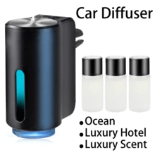 Smart Car Air Vent Freshener With 3 Adjustable Levels, Car Aromatherapy Diffuser With 3 Bottles Of 10ml Natural French Fragrance Perfume Car Aroma Or Home Use