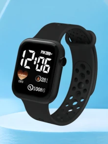 2pcs/1pc Kids Youth Student Love Design Casual TPU Material LED Digital Display Electronic Sports Watch For Daily Life Suitable For Couples Birthday Gifts Party Vacation Best Choice For Halloween, Christmas, Valentine's Day, Mother's Day, Holiday Gifts