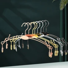 Perchas 10-30PCS Metal Ropa Interior Sujetador Rack Durable Moda Ropa Perchas gancho Lencería tienda Mostrar Percha con Clips - Dorado - Ver 11