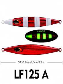 TACKLEPIONEER 1pc Saltwater Fishing Lure, Glow-In-The-Dark Metal Blade Lure, 3D Eyes, Available Sizes: (30g/1.06oz)(60g/2.12oz)(100g/3.53oz)(150g/5.29oz)(200g/7.05oz)(250g/8.82oz), Multiple Colors Available, Suitable For Deep Sea, Boat Fishing, Nearshore Fishing, Can Attract Tuna, Mackerel, Grouper And Other Fish, Ideal Choice For Fishing, Lure Fishing, Metal Blade Lure, Fishing Gear, Also A Great Gift For Friends And Family. - Multicolor - View 42