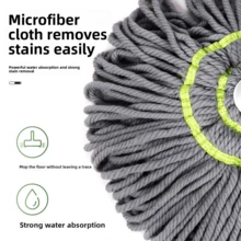 多功能旋转拖把 - 干湿两用，可调节手柄，清洁轻松 | 免手持清洁工具，适用于厨房、浴室和硬木地板 | 耐用塑料框架搭配可重复使用的拖把垫 | 多用途深度清洁 | 节省空间的地板清洁必备品 | 公寓和宿舍清洁用品 | 家居收纳 - 彩色 - 查看 6