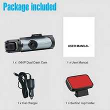 Dual Lens Dash Cam With Night Vision, Dual 1080P Front And Embedded Cameras, Wide Angle Car DVR, 3.16" IPS Screen, 24-Hour Motion Sensor Parking Mode, 32GB Memory Card Loop Recording