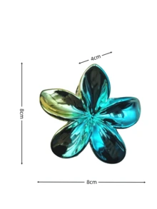 2025 New Arrival Faux Metal Electroplated Dual-Tone Plumeria Hair Claw Clips, Shark Shaped Floral Hair Clips, Suitable For Vacation, Travel, Party, Birthday, Office, Beach, Bun Updo Winter Hair Accessories Flower Hair Clutch