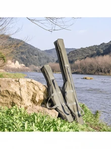 1 个 1m、1.5m 绿色鱼竿包，可折叠渔具手提包，高品质多功能大容量鱼竿包大容量多功能渔具收纳包，单肩携带鱼竿包，海钓包