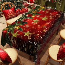 1/20 pièces Nappe de Noël, boules de Noël, motif d'étoiles décoration. Nappe de table festive pour la restauration, les fêtes et la décoration de la maison - Matériau durable, fabriqué à la machine, parfait pour les cadeaux de Noël et les célébrations du Nouvel An, décorations de table de Noël, décorations de Noël - Multicolore - Voir 2