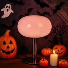 Luxury Pink Glass Table Lamp Romantic Bedside Lighting Premium Mushroom Lamp Holiday Gift For Christmas Valentines Day