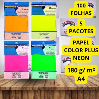 Papel MIX 4 CoresNeon 180g A4 Masterprint
