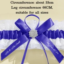 Personalized Wedding Garter For Bride - Custom Name & Date Handmade Bridal Gift Something Blue Lace KeepsakePersonalized Garter Bridal Garter Wedding Garter Blue Garter Lace Garter Bride Garter Custom Garter Wedding Keepsake Something Blue Handmade Garter Bridal Gift Wedding Date Elegant Garter - Multicolor - View 6