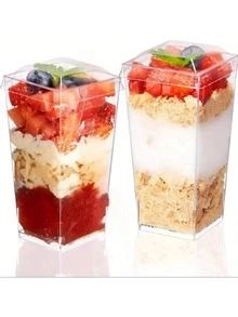 50pcs 3oz Mini Dessert Cups With Lids And Spoons, Clear Parfait Cups (Dessert Shooter Cups), Suitable For Wedding Receptions, Yogurt, Pudding, Cheesecake, Custard, Jello And Appetizer Mousse