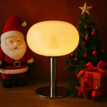 Luxury Pink Glass Table Lamp Romantic Bedside Lighting Premium Mushroom Lamp Holiday Gift For Christmas Valentines Day