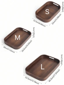 1 件带手柄的胡桃木托盘，用于盛放食物、小吃、饮料、寿司、牛排、披萨、甜点、蛋糕、面包、早餐托盘、咖啡托盘、茶托盘、冷盘 - 紫紅色 - 查看 6