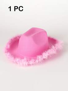 2/3/6顶粉色单身派对牛仔帽，带羽毛装饰，情人节帽，舞会帽，音乐节Y2K风格，适合狂欢节，生日婚礼单身派对新娘，订婚礼物 - 派對帽 - 查看 11