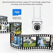 1pc HD HD 2.4G Smart Home Security Camera-Dual Antenna Signal Is Better .UBS Plug-In Battery Life Full-Color Night Vision, Rotation/Tilt/Zoom, Two-Way Audio, Pet Monitoring With Mobile Alarm-Wireless Indoor And Outdoor Security Camera