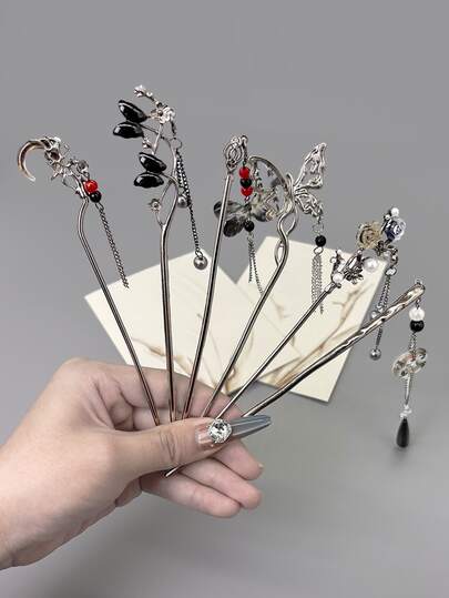 Chinese Style Butterfly Tassel Pendant Hair Clip, High-End Hair Accessory For Traditional Chinese Hanfu Dress, Bun Extension, Hair Bun Maker, Bun Hair Piece, Hair Styling Pins, Pins For Hair, Bobby Pins