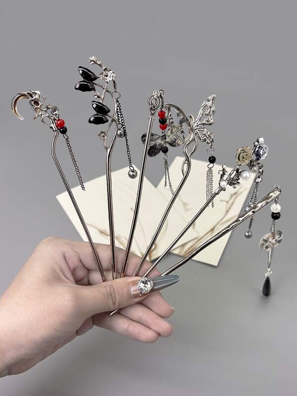 Chinese Style Butterfly Tassel Pendant Hair Clip, High-End Hair Accessory For Traditional Chinese Hanfu Dress, Bun Extension, Hair Bun Maker, Bun Hair Piece, Hair Styling Pins, Pins For Hair, Bobby Pins