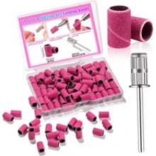 100pcs/Box Seamless Polishing Strips Set: Pink Mini Nail Polishing Strips With Sanding Heads, Electric Nail Grinder Sanding Heads, Nail Removal Polishing Strips, Nail Polishing Tools - Pink - View 6