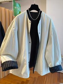 女士双面夹克，休闲风衣外套，宽松版型，百搭，2025 年春秋季新品 - 杏色 - 查看 4