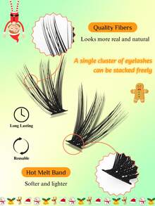 200 racimos de pestañas postizas de volumen independiente D 40D con cepillo y pinzas para pestañas - Combinaciones de múltiples longitudes de 10-16 mm, racimos de pestañas 3D esponjosas y segmentadas, imitación de pestañas de visón suaves y naturales, adecuadas para maquillaje DIY, fáciles de aplicar, reutilizables, aptas para principiantes, adecuadas para el hogar, fiestas, uso diario, Halloween y Navidad, imprescindibles.