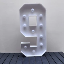 1Pc 73cm/28.7inch Light Up Digital Marquee Frame KT Board Number 0-9 Plug-In KT Board With Bracket Party Decorative Light Birthday Party Anniversary Decoration,Christmas - 白色 - 查看 18