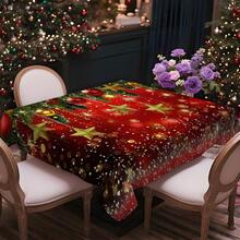 1/20 pièces Nappe de Noël, boules de Noël, motif d'étoiles décoration. Nappe de table festive pour la restauration, les fêtes et la décoration de la maison - Matériau durable, fabriqué à la machine, parfait pour les cadeaux de Noël et les célébrations du Nouvel An, décorations de table de Noël, décorations de Noël - Multicolore - Voir 17