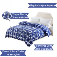 Double-Sided Microfiber Duvet 100% Polyester Blanket 180 - VARIOUS PRINTS - 2.20x2.00 - Geometric - View 2