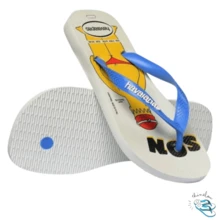 Havaianas Simpsons Casual Flip Flops For Men, Adult, Original - Trắng/Xanh - Xem 3