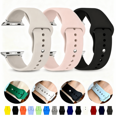 Correa compatible con 40mm 38mm 41mm 44mm 45mm 46mm 42mm 49mm, correa deportiva de silicona apta para hombres y mujeres, accesorio conector de metal de acero inoxidable compatible con bandas de 22mm / correas de reloj, brazalete suave resistente al agua, banda deportiva de repuesto compatible con Watch Series Ultra3 11 10 9 8 7 6 5 4 3 2 1 SE3, gran regalo de Navidad y Año Nuevo