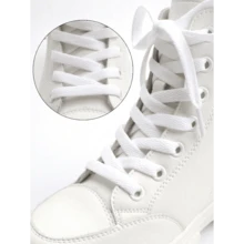 1 Pair Flat Polyester Woven Shoelaces For Sneakers, Multicolor Options Like Red And Blue, Suitable For Couples