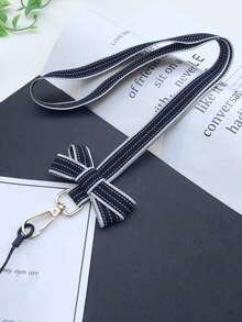 1 pieza Cordón para teléfono con lazo para mujeres, estilo collar halter compatible con tarjeta de identificación/llave/teléfono/insignia de trabajo, accesorio para portallaves