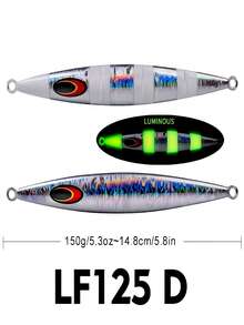 TACKLEPIONEER 1pc Saltwater Fishing Lure, Glow-In-The-Dark Metal Blade Lure, 3D Eyes, Available Sizes: (30g/1.06oz)(60g/2.12oz)(100g/3.53oz)(150g/5.29oz)(200g/7.05oz)(250g/8.82oz), Multiple Colors Available, Suitable For Deep Sea, Boat Fishing, Nearshore Fishing, Can Attract Tuna, Mackerel, Grouper And Other Fish, Ideal Choice For Fishing, Lure Fishing, Metal Blade Lure, Fishing Gear, Also A Great Gift For Friends And Family. - Multicolor - View 18