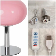 Luxury Pink Glass Table Lamp Romantic Bedside Lighting Premium Mushroom Lamp Holiday Gift For Christmas Valentines Day