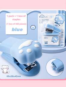 Mini Cute Cat's Paw Stapler 3-In-1 Available Office Study Portable Binding Documents Test Papers Student Cartoon Multifunctional Binding Machine With Staple Binding Machine Small Stationery Stapler Set Back To School Season
