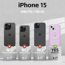 适用于 iPhone 16/15/14/13/12/11 系列透明手机壳，兼容 MagSafe，三层磁性充电盒，iPhone 16 Pro Max 重型防震防摔手机壳，适用于圣诞节、生日、新年礼物、冬季、送给家人、朋友、生日、女朋友、男朋友的礼物 - 紫色 - 查看 24